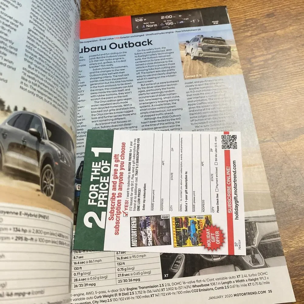 MOTOR TREND MAGAZINE-------JANUARY 2020